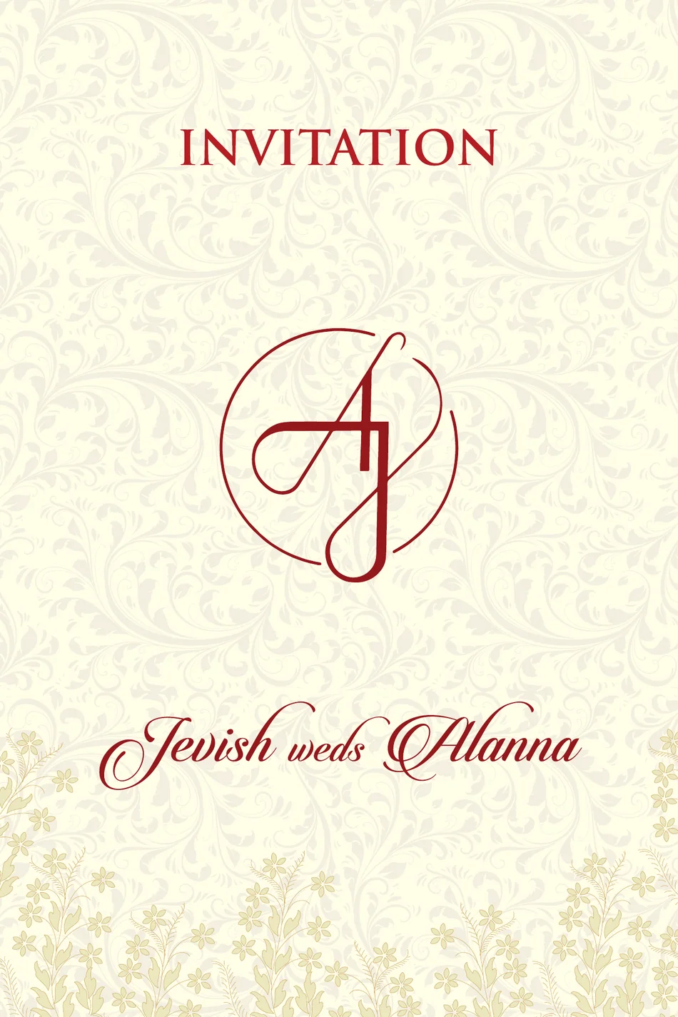 Invitation — Jevish weds Alanna